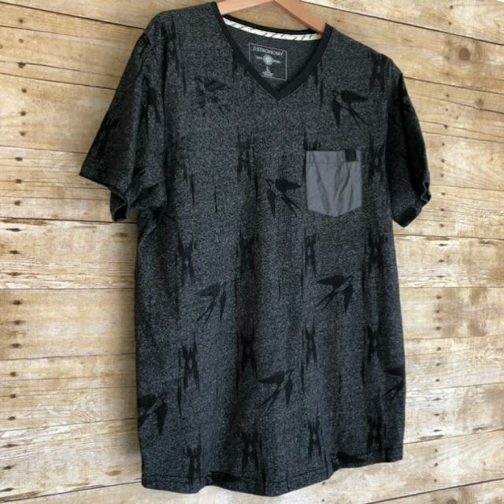 Astronomy sparrow print grey tee size L